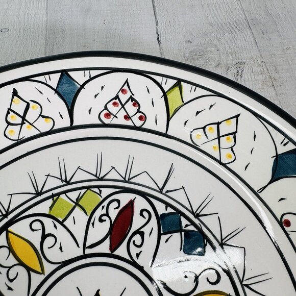 Tabletops Gallery GUADALAJARA Multicolor Diamonds Dots Dinner Plates Set OF 2 - Picture 10 of 16